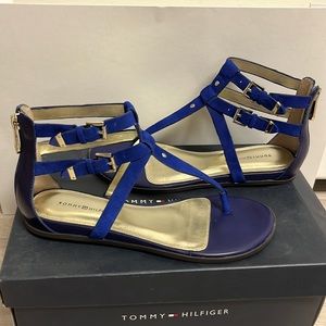 Tommy Hilfiger Blue Suede Libertie Sandals Size 6M